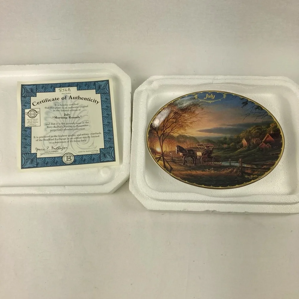 The Bradford Exchange JULY Morning Rounds Plate - Seasons to Remember #7 1999